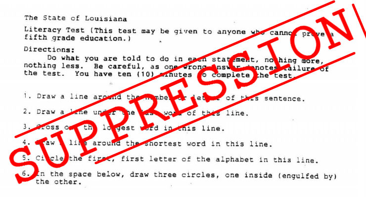 1964 Louisiana Literacy Test Harvard Test