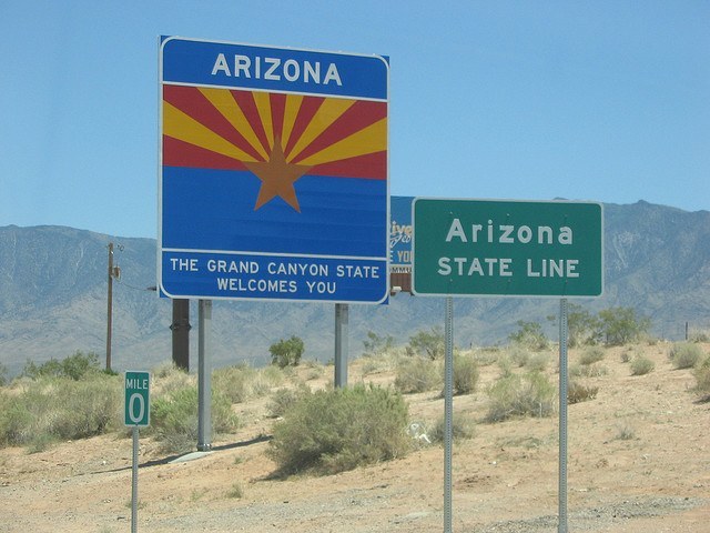 Arizona Road Signs Welcome State Line