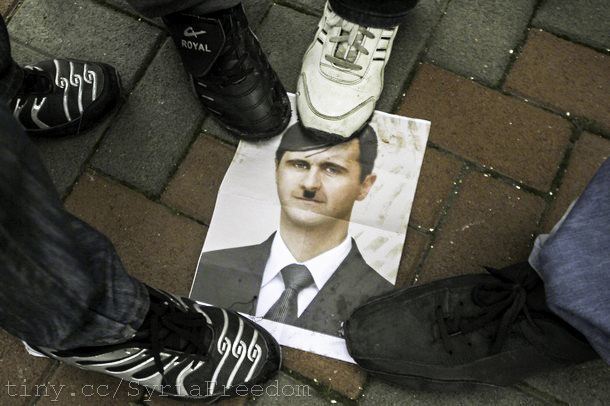 Assad Hitler Poster Underfoot