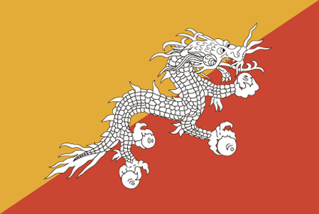 Bhutan Flag w Dragon