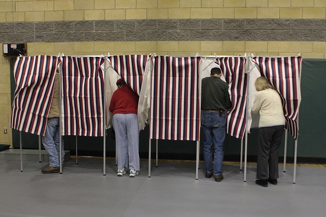 People at Voting Booth