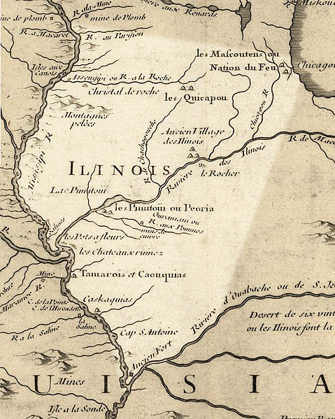 Illinois in 1718, approximate modern state