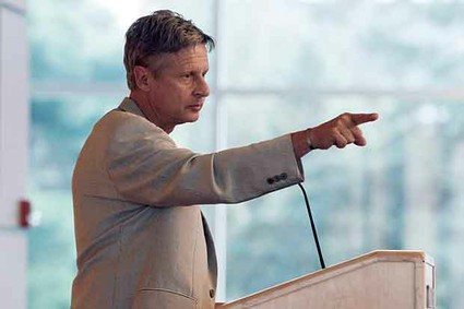 Libertarian Third Party Candidate Gary Johnson Pointing Serious