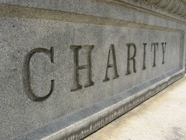 Sign Charity Stone Carved