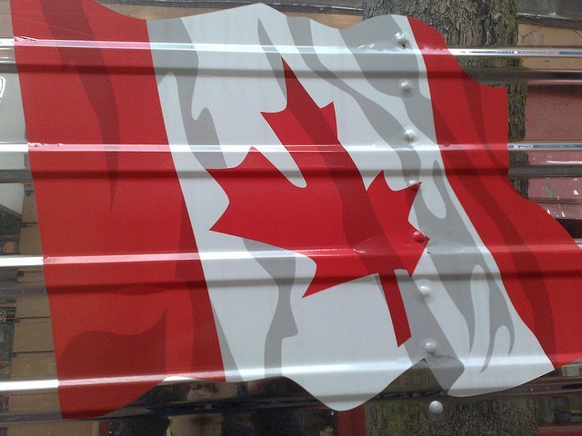 Canada Flag Painted Metal