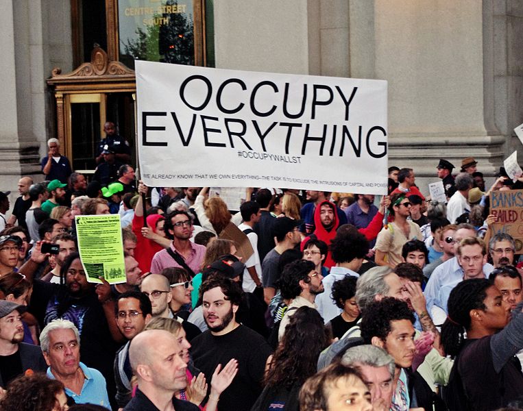 Occupy Protest Large w Occupy Everything Sign