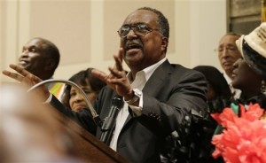 Charles Steele leads the voting rights bus tour