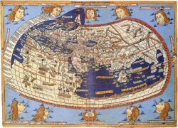 A map created in 1482 from rediscovered Greek manuscripts of Ptolemy's 2nd-century 'Geography'