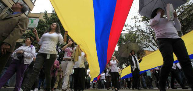 Colombia Democracy Flag Waving