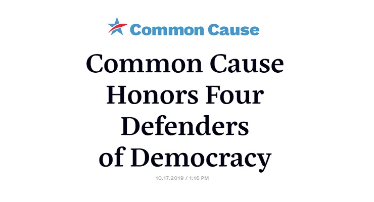 Common Cause recognizes and honors four "Defenders of Democracy"