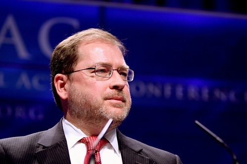 Grover Norquist Upclose w Suit Microphone