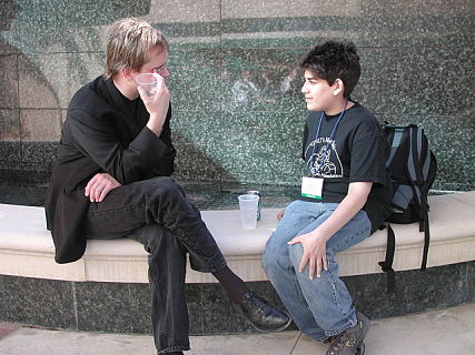 Harvard Professor Lawrence Lessig with 13-yr-old Aaron Swartz