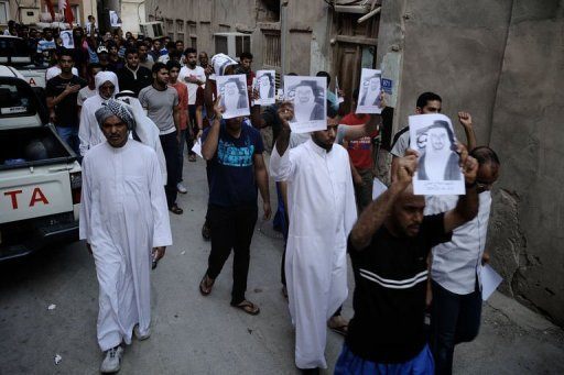 Bahrain Democracy Protesters on Street Dead Man