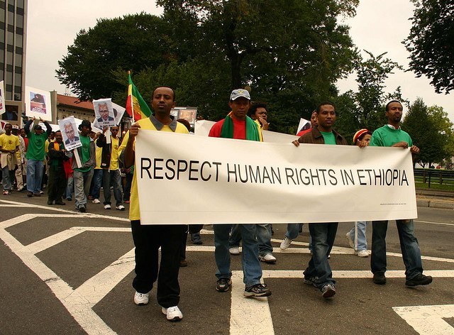 Ethiopia Protest Human Rights Banner