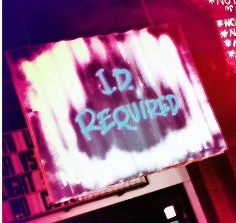 ID required neon sign