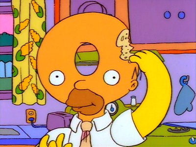 Homer eats his head to feed his stomach