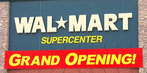 Walmart Employees Ready Protest Store Front Supercenter