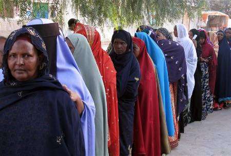 Somalia Somaliland Voter Line w Traditional Dress