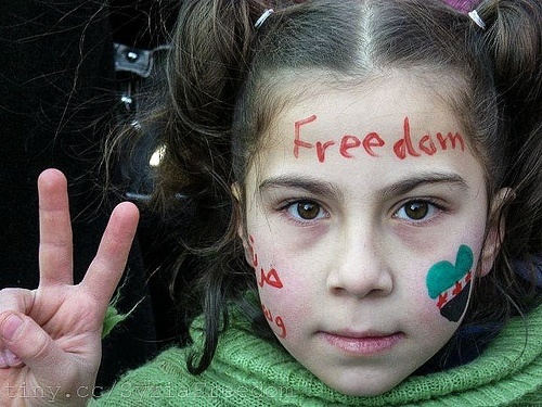 DC - Syria Kid Freedom Face Paint Colors Peace
