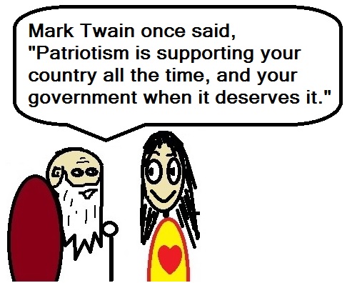 DemCartoon - mark twain patriotism Cartoon Series on Government