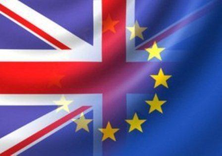 europe and UK flags england eu
