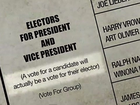 Virginia electoral college info on ballot