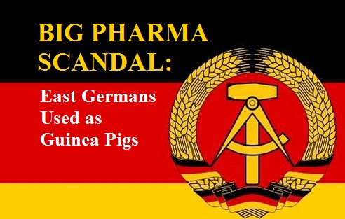big pharma pharmaceutical scandal cold war flag germany graphic