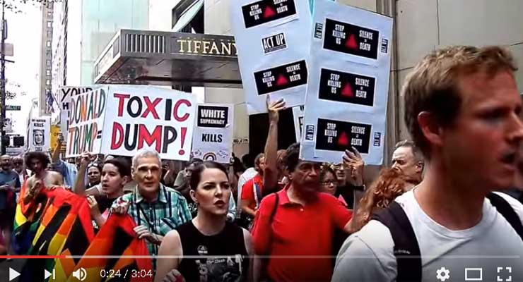 Protest of Donald Trump outside Trump Towers