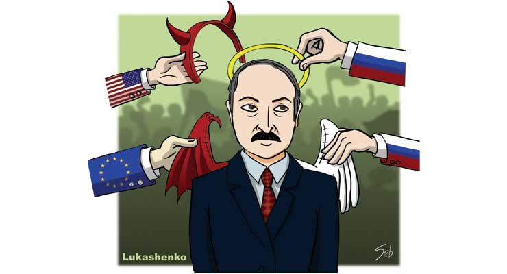Dictator Alexander Lukashenko of Belarus balances Europe