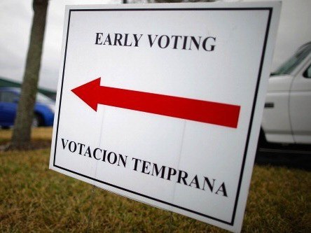 early voting sign english spanish