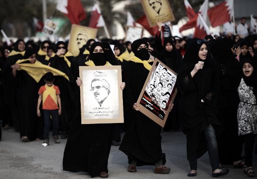 Bahrain democracy groups who march