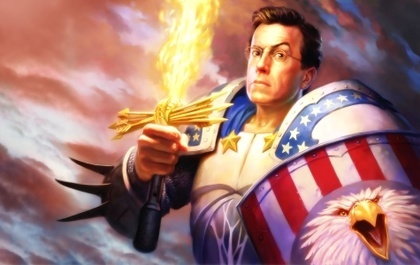 stephen colbert awesome graphic image sword democracy