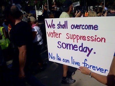 voter suppresion sign african americans
